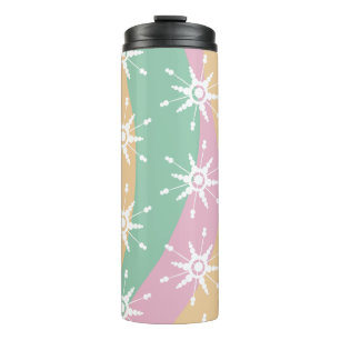 Groovy Christmas Snowflake Swirl Marble    Thermal Tumbler