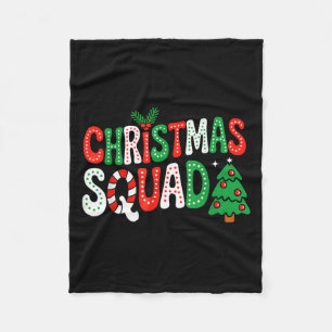 Groovy Christmas Squad Xmas Tree Family Matching P Fleece Blanket