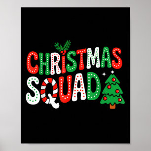 Groovy Christmas Squad Xmas Tree Family Matching P Poster