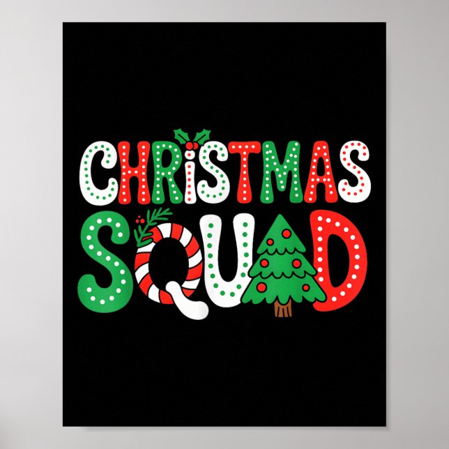 Groovy Christmas Squad Xmas Tree Family Matching P Poster (Front)