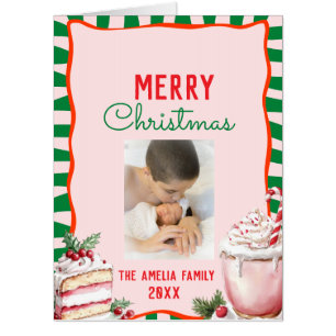 Groovy Christmas Sweet Treats Photo Card