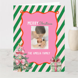 Groovy Christmas Tree Doodle Photo  Card