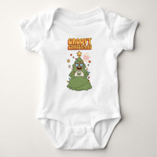 Groovy Christmas Tree - Holly Jolly Vibes Baby Bodysuit
