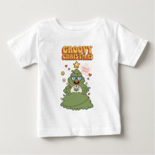 Groovy Christmas Tree - Holly Jolly Vibes Baby T-Shirt