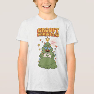 Groovy Christmas Tree - Holly Jolly Vibes Tri-Blend Shirt