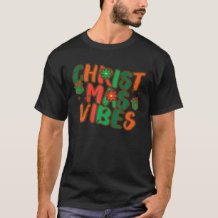 Groovy Christmas Vibes Retro Vintage Xmas Men Wome T-Shirt