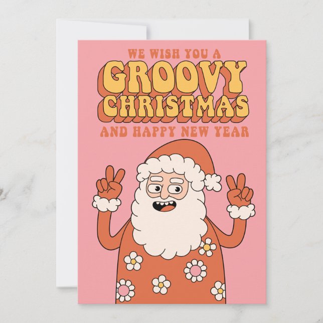 Groovy Christmas Wishes Peace Love & Holiday Cheer (Front)
