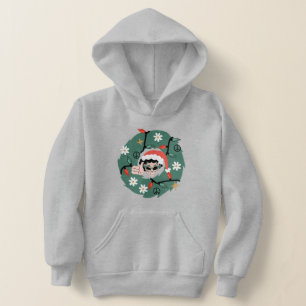 groovy christmas wreath santa alien hoodie