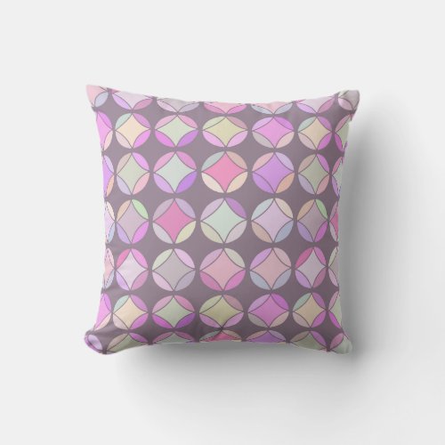 Groovy Circle Star Doodle Pattern Throw Pillow