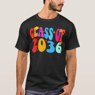 Groovy Class Of 2036 Grow With Me First Day Of Sch T-Shirt