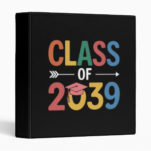 Groovy Class Of 2039 Graduation Senior 2039 3 Ring Binder