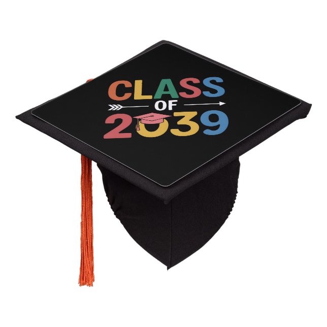 Groovy Class Of 2039 Graduation Senior 2039 Cap Topper (Angled)
