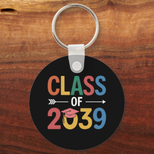 Groovy Class Of 2039 Graduation Senior 2039 Keychain