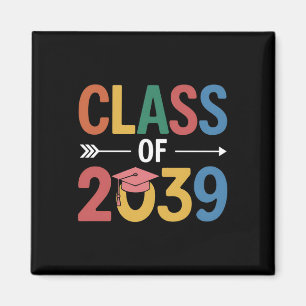 Groovy Class Of 2039 Graduation Senior 2039 Magnet