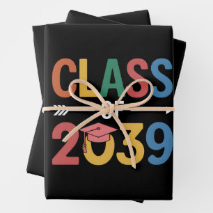 Groovy Class Of 2039 Graduation Senior 2039 Wrapping Paper Sheets