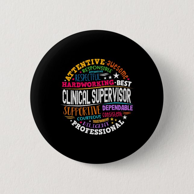 Groovy Clinical Supervisor Appreciation Health Wor Button (Front)