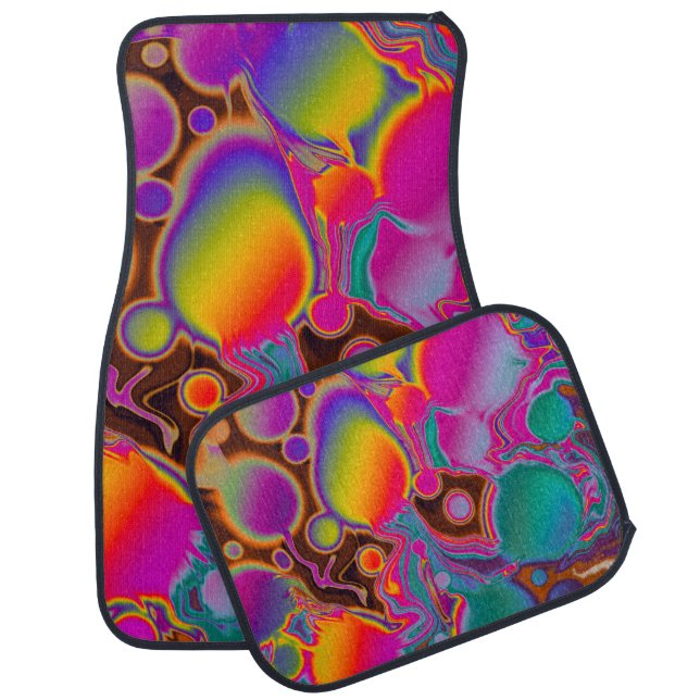 Groovy Color Burst Car Floor Mat (Set)