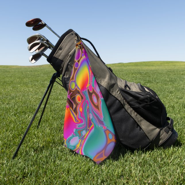 Groovy Color Burst Golf Towel (Green)