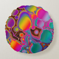 Groovy Color Burst Round Pillow