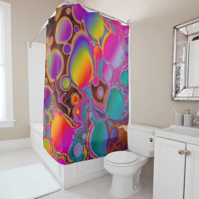Groovy Color Burst Shower Curtain (In Situ)