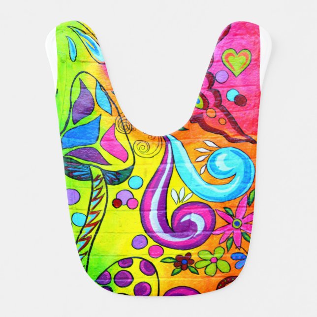 groovy colored baby bib (Front)