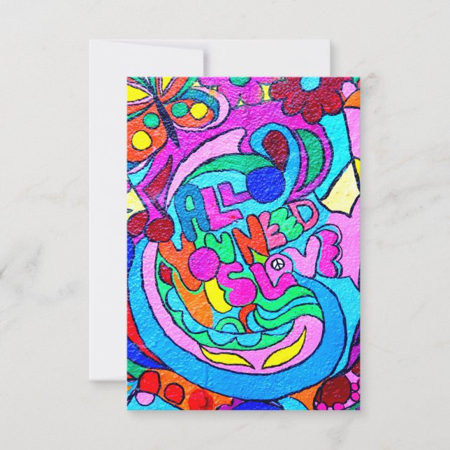 groovy colored love invitation (Front)