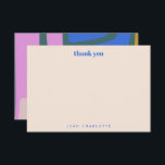 Groovy Colorful Abstract Blue Custom Bat Mitzvah Thank You Card<br><div class="desc">Groovy Colorful Abstract Blue Custom Bat Mitzvah Thank You Card</div>