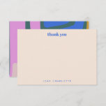 Groovy Colorful Abstract Blue Custom Bat Mitzvah Thank You Card<br><div class="desc">Groovy Colorful Abstract Blue Custom Bat Mitzvah Thank You Card</div>