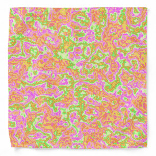 Groovy Colorful Acid Trip Retro Hippie Marble Art Bandana