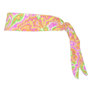 Groovy Colorful Acid Trip Retro Hippie Marble Art Tie Headband