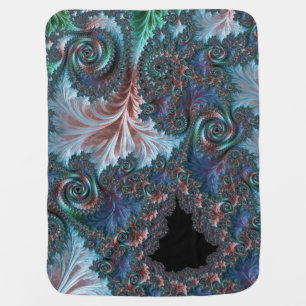 Groovy Colorful Boho Hippie Mandelbrot Fractal Art Baby Blanket