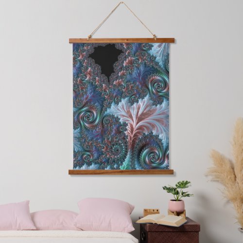 Groovy Colorful Boho Hippie Mandelbrot Fractal Art Hanging Tapestry