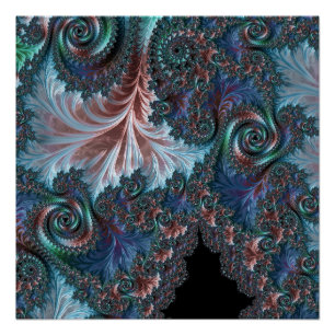 Groovy Colorful Boho Hippie Mandelbrot Fractal Art Poster