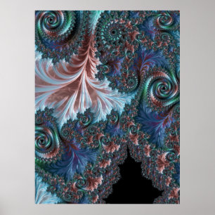 Groovy Colorful Boho Hippie Mandelbrot Fractal Art Poster
