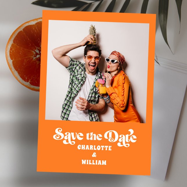 Groovy Colorful Checkered Unique Retro Wedding Save The Date (Creator Uploaded)