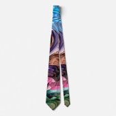 Groovy Colorful Fluid Patchwork Abstract Mosaic  Neck Tie (Front)