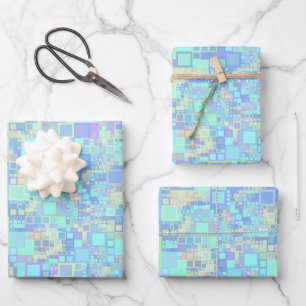 Groovy Colorful Funky Squares Wrapping Paper Sheets