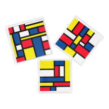 Groovy Colorful Modern Mondrian Style Abstract Art