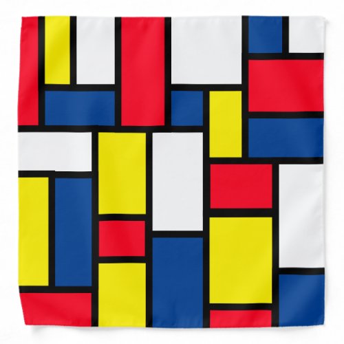 Groovy Colorful Modern Mondrian Style Abstract Art Bandana