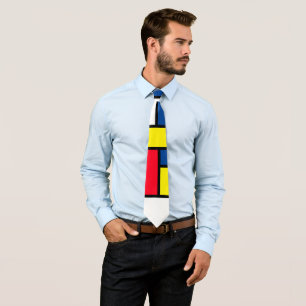 Groovy Colorful Modern Mondrian Style Abstract Art Neck Tie