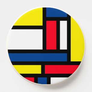 Groovy Colorful Modern Mondrian Style Abstract Art PopSocket