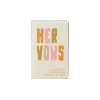 Groovy Colorful Orange Typography Wedding Her Vows Pocket Moleskine Notebook