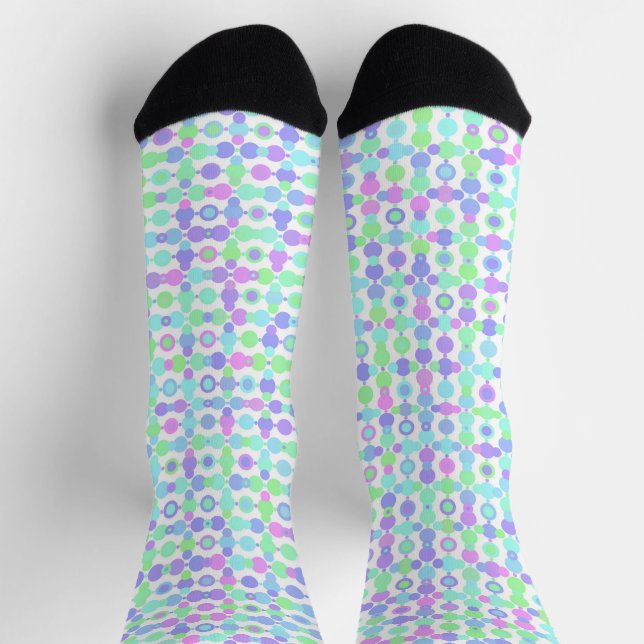 Groovy Colorful Retro Circles  Socks (Top)