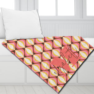 Groovy Colorful Retro Fleece Blanket