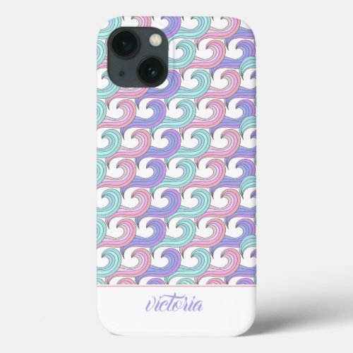 Groovy Colorful Wave Pattern iPhone 13 Case