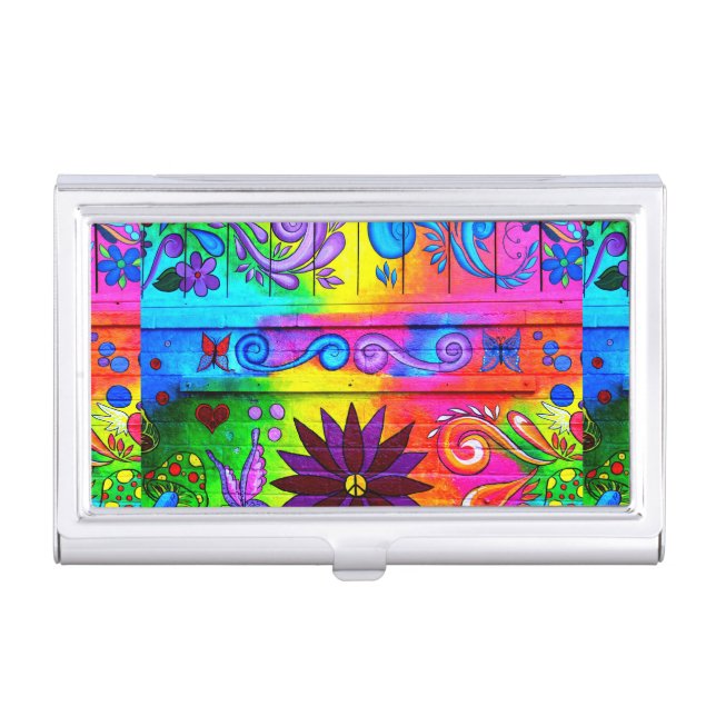 groovy colors 70's business card holder (Front)