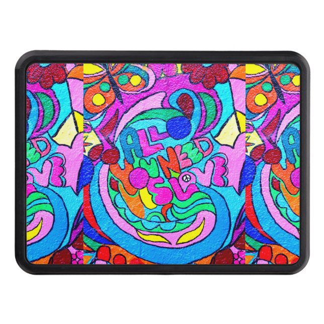 groovy colors love trailer hitch cover (Front)