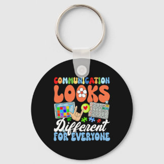 Groovy Communication Looks Different For Everyone Keychain