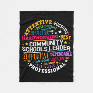 Groovy Community Schools Leader Spreading Positivi Fleece Blanket