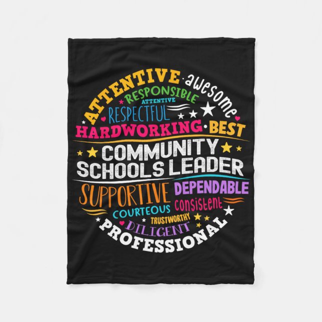 Groovy Community Schools Leader Spreading Positivi Fleece Blanket (Front)